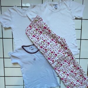 PETIT BATEAU T-shirts Tees Pants Cotton Poplin Monkey Cherries SWEET LOT 6 🍒